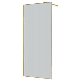 Душевая перегородка Azario Walk-in 100 см AZ-271-100-BGL-CRF (стекло 8 мм) золото брашированное/рифленое фото 