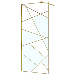 Душевая перегородка Azario Walk-in 120 см AZ-271-120-BGL-CGP (стекло 8 мм) золото брашированное/узор фото 