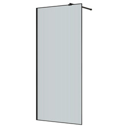 Душевая перегородка Azario Walk-in 90 см AZ-271-90-MВ-CRF (стекло 8 мм) чёрный матовый/рифленое фото 