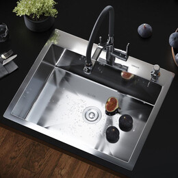 Кухонная мойка Gerhans K36050 1 мм, нержавеющая сталь, Цвет производителя: нержавеющая сталь фото 