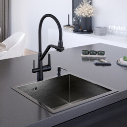 Кухонная мойка Gerhans K35043B 1 мм, PVD графит фото 