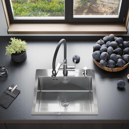 Кухонная мойка Gerhans K35044 1 мм, нержавеющая сталь, Цвет производителя: нержавеющая сталь фото 