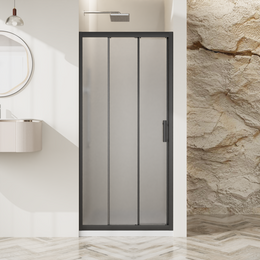 Душевая дверь BelBagno 120 см UNO-195-BF-3-120-P-NERO, чёрный матовый/матовое фото 