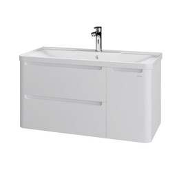 Тумба подвесная с раковиной Grossman Адель 100 см 1010001, белый глянец фото 