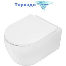 Унитаз подвесной безободковый Azario Rime AZ-1683WHD с быстросъемным сиденьем микролифт (система смыва Торнадо) фото 