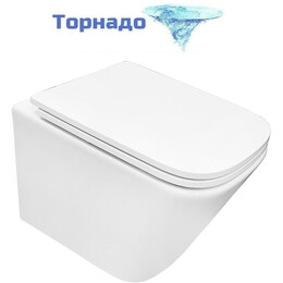 Унитаз подвесной безободковый Azario Armonia AZ-2403 с крышкой микролифт (Система смыва торнадо) фото 