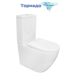 Унитаз-компакт безободковый Azario Grado AZ-2141 UQ1 с крышкой микролифт фото 