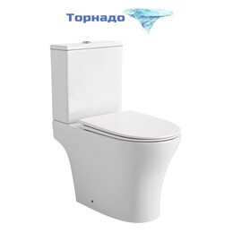 Унитаз-компакт безободковый Azario Reina AZ-2785T с тонким быстросъемным сиденьем микролифт (система смыва Торнадо) фото 