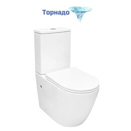 Унитаз-компакт безободковый Azario Verona AZ-8301 с крышкой микролифт (система смыва Торнадо) фото 