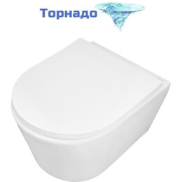 Унитаз подвесной безободковый Azario Velo AZ-1273WHD с быстросъемным сиденьем микролифт (система смыва Торнадо) фото 