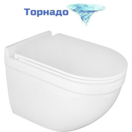 Унитаз подвесной безободковый Azario Fora AZ-0017-UQ3 с крышкой микролифт (Система смыва торнадо) фото 