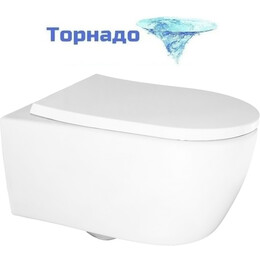 Унитаз подвесной Azario Nemi AZ-1293WH с крышкой микролифт (система смыва Торнадо) фото 