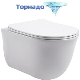 Унитаз подвесной Azario Lista AZ-1177T с тонким быстросъемным сиденьем микролифт (Система смыва Торнадо) фото 