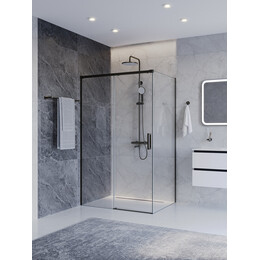 Душевое ограждение Cezares 110x80 см PLANE-AH-1-110/80-C-GM, оружейная сталь/прозрачное фото 