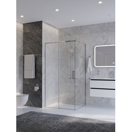 Душевое ограждение Cezares 100x90 см PLANE-AH-1-100/90-C-CR, хром/прозрачное фото 