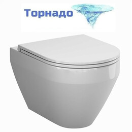 Унитаз подвесной безободковый AM.PM Spirit V2.0 C701900SC с тонкой крышкой микролифт (Система смыва торнадо) фото 