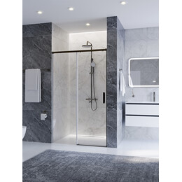 Душевая дверь Cezares 120 см PLANE-BF-1-120-C-GM, оружейная сталь/прозрачное фото 