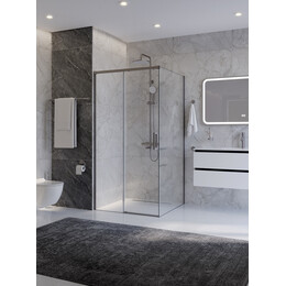 Душевое ограждение Cezares 100x100 см PLANE-A-1-100-C-IN, сатин/прозрачное фото 