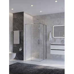 Душевое ограждение Cezares 100x100 см PLANE-A-2-100-C-CR, хром/прозрачное фото 