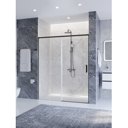 Душевая дверь Cezares 150 см PLANE-BF-1-150-C-GM, оружейная сталь/прозрачное фото 