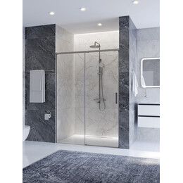 Душевая дверь Cezares 130 см PLANE-BF-1-130-C-IN, сатин/прозрачное фото 