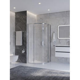 Душевое ограждение Cezares 90x90 см PLANE-R-2-90-C-CR, хром/прозрачное фото 