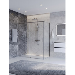 Душевое ограждение Cezares 160x100 см PLANE-AH-1-160/100-C-IN, сатин/прозрачное фото 