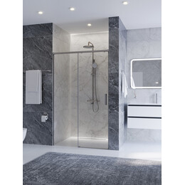 Душевая дверь Cezares 120 см PLANE-BF-1-120-C-IN, сатин/прозрачное фото 