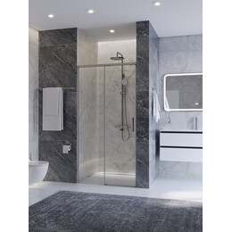 Душевая дверь Cezares 100 см PLANE-BF-1-100-C-IN, сатин/прозрачное фото 