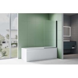 Шторка для ванны Aquatek 80 см AQ.BS.080.2BL, чёрный матовый/рифленое фото 