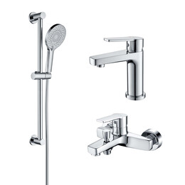 Набор смесителей 3 в 1 для ванны с коротким изливом Aquatek Лугано AQ1730CR фото 