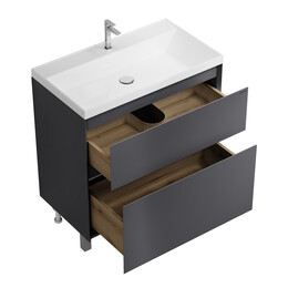 Тумба напольная с раковиной Grossman Меркадо 80 см 108075, графит матовая фото 