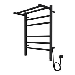 Полотенцесушитель электрический Terminus Аврора с полкой П6 450x600 мм 4670078556912, чёрный матовый фото 