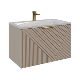 Тумба подвесная с раковиной Grossman Блисс 60 см 106045, бежевый матовый фото 