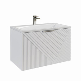 Тумба подвесная с раковиной Grossman Блисс 70 см 107052, белый матовый фото 