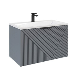 Тумба подвесная с раковиной Grossman Блисс 80 см 108048, графит матовый фото 