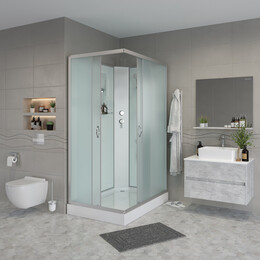 Душевая кабина Niagara Classic 120x90 см 432953QBK, хром/матовое (безсиликоновая сборка) фото 