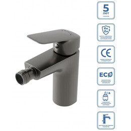 Смеситель для биде BelBagno DUE-BD-GM-W0, оружейная сталь фото 