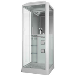 Гидробокс Grossman Alba 90x90 см GR121L (безсиликоновая сборка)  белый/прозрачное фото 