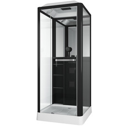 Гидробокс Grossman Alba 90x90 см GR221L (безсиликоновая сборка) чёрный/прозрачное фото 