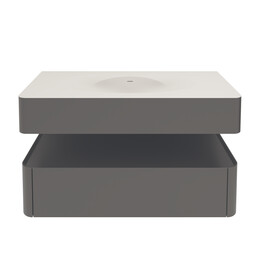 Тумба подвесная с раковиной Vincea Caprice 100 см VMC-4CA100MG, серый матовый фото 