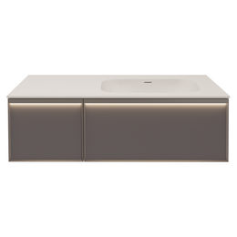 Тумба подвесная с раковиной Vincea Elise 120 см VMC-4EL120MG-R, серый матовый фото 