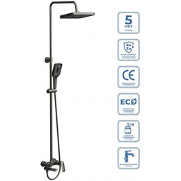 Душевая стойка BelBagno DUE-VSCM-GM, оружейная сталь фото 