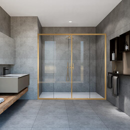 Душевая дверь Vincea Garda 170 см VDS-1G2170CLG, золото/прозрачное фото 