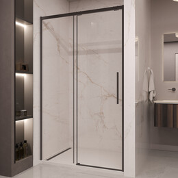 Душевая дверь Vincea Stella 110 см VDS-1ST110CLB (стекло 8 мм) чёрный/прозрачное фото 