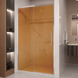 Душевая дверь Vincea Stella 120 см VDS-1ST120GS (стекло 8 мм) хром/янтарь фото 