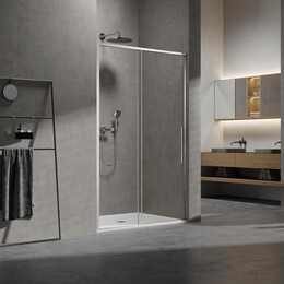 Душевая дверь Vincea Slim 140 см VDS-6SL140CL (стекло 8 мм) хром/прозрачное фото 