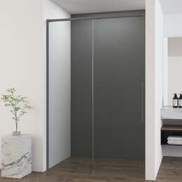 Душевая дверь Vincea Ultima 100 см VDS-7UL100CLGM (стекло 8 мм) вороненая сталь/прозрачное фото 