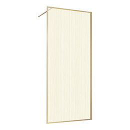 Душевая перегородка Vincea Walk-In 100 см VSW-1HP100GWBG (стекло 8 мм) золото/ламинированное с золотыми нитями фото 