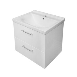 Тумба подвесная с раковиной Azario Ника 60 см CS00106461 (раковина Monte Neo 60) белый глянцевый фото 